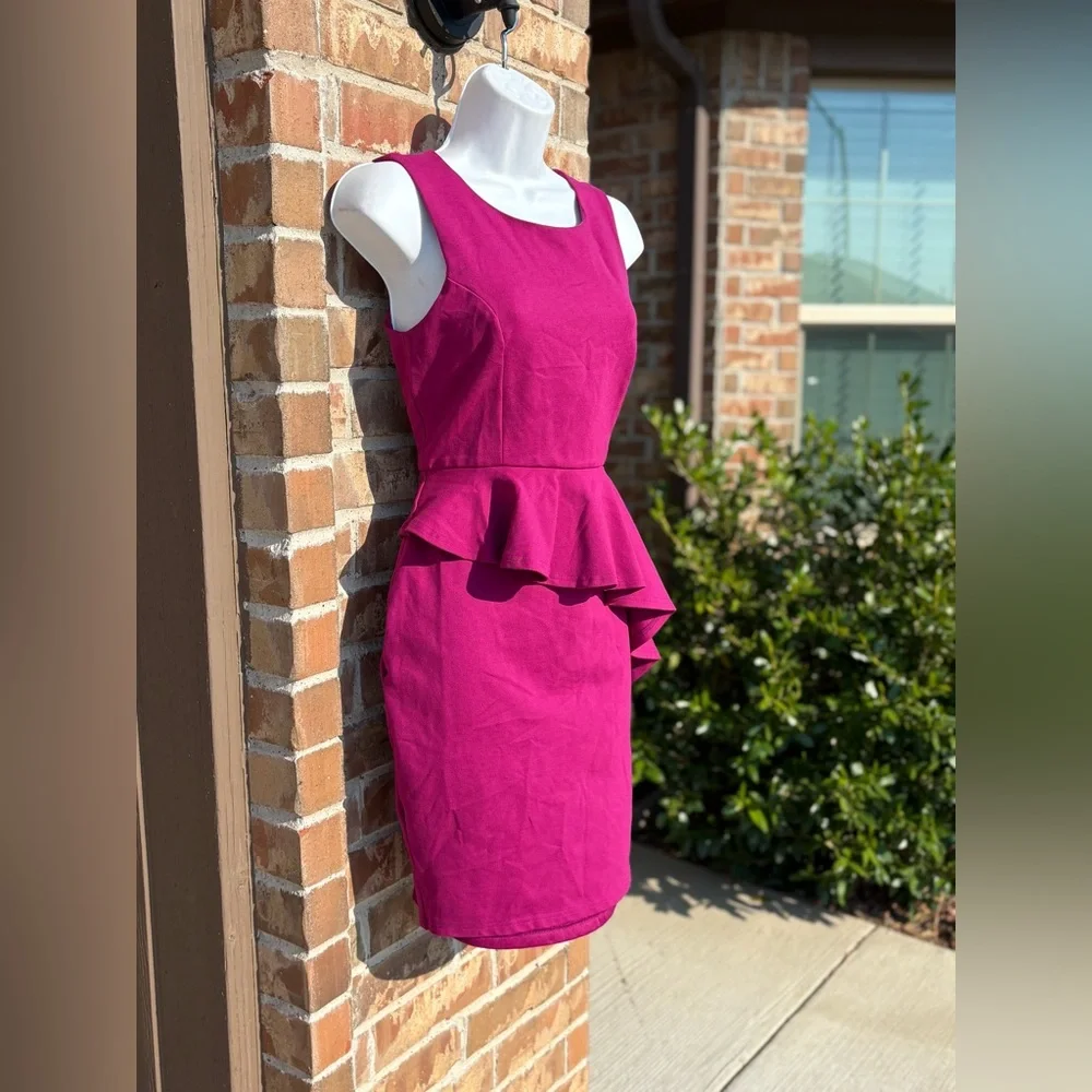 Lulus Here and Vow Magenta Sleeveless Ruffled Bodycon
Dress Medium - Picture 6 of 9